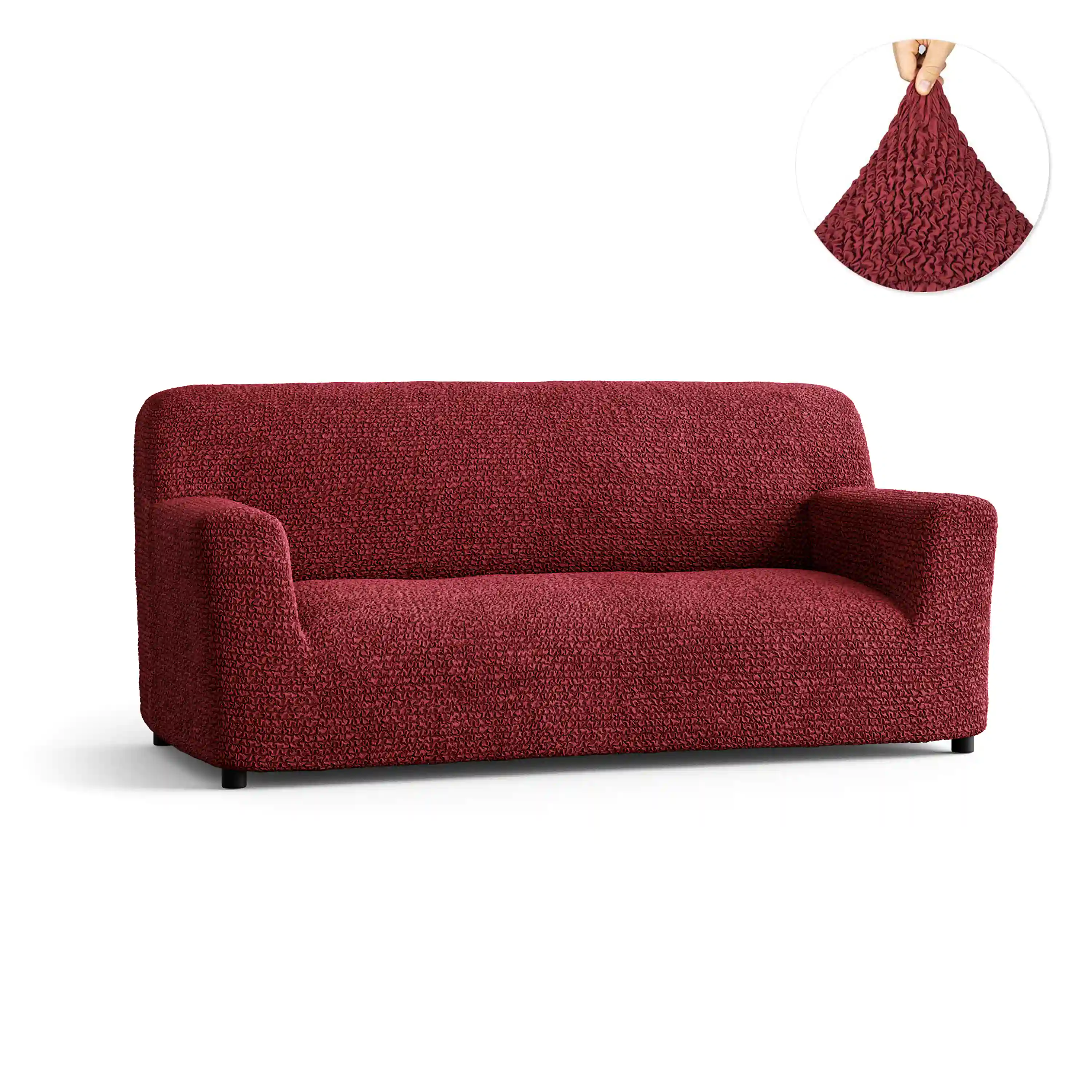 3 Seater Sofa Cover - Bordeaux, Microfibra